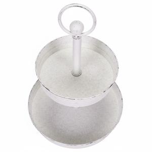 Plateau de service à 3 niveaux Farmhouse, grand plateau rond en métal pour desserts et apéritifs, support de présentation en acier galvanisé, finition bronze huilé - Product Image 4