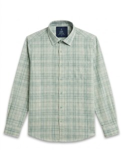 Chemise de travail ODM tissée à carreaux pour homme, décontractée, respirante, à manches longues, col rabattu, en sergé, idéale pour l'été - Product Image 4