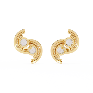 Pendientes de Diamantes Cultivados en Laboratorio con Corte Redondo de Diseño Único, Oro de 14K, Certificados por IGI, para Regalo, Fiesta y Aniversario - Product Image 3