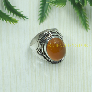 Anillo de Plata de Ley 925 con Piedra Preciosa de Cornalina Natural, Hecho a Mano, Estilo Vintage, Ovalado, Cabujón, Joyería Boho, Regalo - Product Image 2