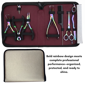 Kit Profesional de Herramientas para Extensiones de Cabello con Micro Anillos, Alicates para Remover Anillos, Cortador de Queratina, Tijeras de Peluquería - Product Image 6