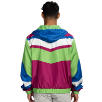 Veste coupe-vent imperméable fine de style rétro, très vendue, unisexe, design années 80-90, patchwork coloré, style décontracté, veste d'extérieur