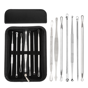 Juego de 7 Piezas de Herramientas Profesionales de Acero Inoxidable para Eliminar Puntos Negros y Acné con Etiqueta Personalizada - Product Image 5