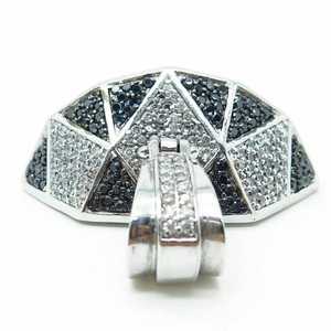 Colgante con Forma de Diamante, Colgante de Diamante Moissanite Redondo Blanco y Negro, Colgante Hip Hop, Colgante con Engaste Pavé de Plata 925, Regalos para Hombre - Product Image 3