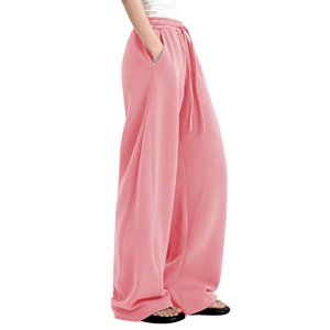 Pantalon évasé unisexe d'hiver en molleton de coton épais de haute qualité, taille élastique, séchage rapide - Product Image 2