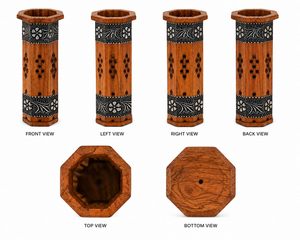 Brûleur d'encens en bois fait main, porte-encens sculpté, support d'encens aromatique pour la maison et le bureau - Product Image 4