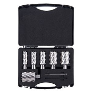 Set di 6 Frese Anulari con Gambo Universale in Acciaio M2AL ad Alta Velocità, Diametro di Taglio 1-2 Pollici, Profondità 2 Pollici per Trapani a Base Magnetica - Product Image 1