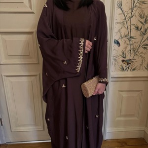 Elegant <b>Emerald</b> Green Embroidered Abaya for Women | Premium Modest Islamic <b>Dress</b> with Luxury Detailing and Flowing Silhouette - Product Image 6