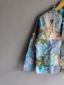 Quilted <b>Patchwork</b> <b>Jacket</b> Women's Mandarin Collar Full Sleeve Cotton Spring Style Regular Length Button Closure Patch Design gift - Product Image 2