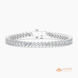 Pulsera de tenis de plata de ley 925 con moissanita, cadena fina, joyería de moda para mujer, estilo elegante moderno de Nueva York - Product Image 1