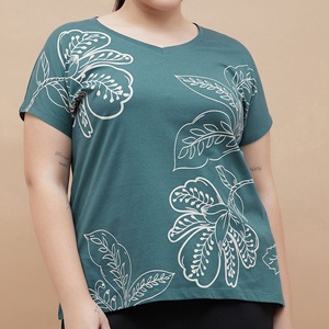 Innovative Cotton Super Soft Customized Printed Woven Fabrics Casual Plus Size short sleeve Women's <b>T</b>-<b>Shirt</b> Manufacture in BD - Product Image 2