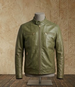 High Quality Winter Leather Jacket Customized Front Logo Streetwear Fashion with Stand Collar 100% Real Leather Jackets - Product Image 1