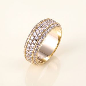 Anillo de Boda de Lujo para Mujer, Oro Sólido de 14K, Diamante Sintético Cultivado en Laboratorio, Corte Brillante, Color G, Certificado IGI, Estilo Hiphop - Product Image 1