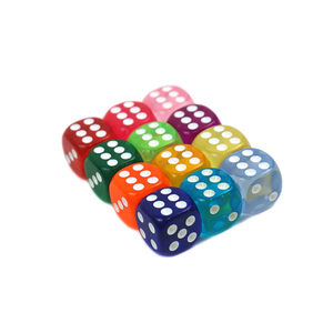 Dados de Resina de 6 Caras, Esquinas Cuadradas, Transparentes, con Puntos - Product Image 2