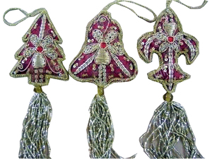 Indian Handmade Zari Embroidery Beaded Acrylic Christmas Tree Decoration High Quality <b>Star</b> Ornament <b>Hanging</b> Unique Square Indoor - Product Image 3