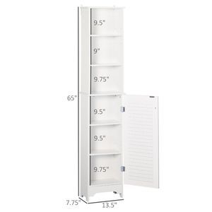 Mobiletto Moderno a 3 Ripiani in PVC Bianco e MDF Acrilico, Design Semplice per Risparmiare Spazio in Bagno, Camera da Letto, Hotel - Product Image 3