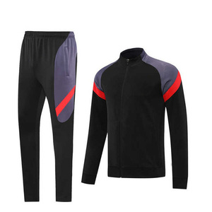 Ensemble de survêtement de football pour hommes, col montant zippé, tenue de jogging athlétique, vente en gros, logo personnalisé, vêtements de sport OEM - Product Image 3