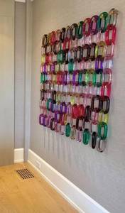 FAIZA CRAFT Home Decoration Resin Chain Wall Art Mixed Link Hanging <b>Screen</b> Interior Room Divider <b>Partition</b> Modern Handmade - Product Image 6