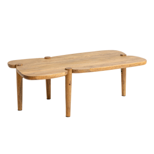 Mesa de centro Vandana Aston Terra de madera de mango con diseño de ondas - Product Image 4