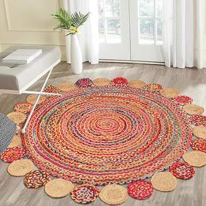 Tapis rond Chindi, tapis design bohème pour chambre à coucher, chambre d'amis, salon, chambre de fille, paillassons - Product Image 3