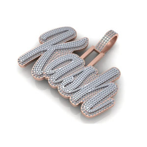 Men's 925 <b>Solid</b> <b>Silver</b> Big Hip Hop Pendant Custom Initial Name <b>Necklace</b> Moissanite Diamond Gold Plated Bling for Parties Gifts - Product Image 1