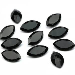 Pierres précieuses en onyx noir naturel de qualité supérieure, forme marquise, facettées, taille calibrée, pour la création de bijoux. - Product Image 5