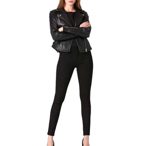 Chaqueta de Invierno 2027 para Mujer, Estilo Motero, de Piel de Oveja Genuina, Corte Ajustado, con Cierre, de Alta Calidad - Product Image 2