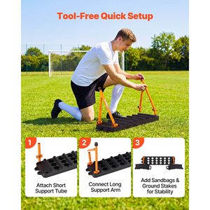 Mur de rebond portable double surface pour entraînement de football 37,4 x 9,8 avec angles réglables - Product Image 5