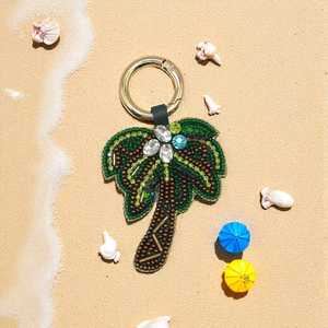 Beaded Crystal Palm Tree Bag Charm <b>Key</b> <b>Chain</b> - Product Image 2
