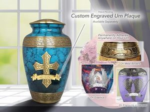 Recipiente para Cenizas Funerarias de Latón de Lujo Hecho a Mano para Adultos, Diseñado con un Atractivo Exterior Artístico y Elegante - Product Image 5