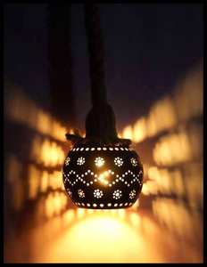 Portavelas de Coco Natural Estilo Rayos de Sol Hecho a Mano, Soporte Ecológico para Velas de Té, Adorno Decorativo para Hogares Contemporáneos - Product Image 1