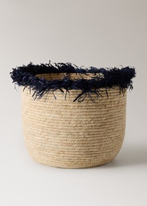 Juego de 3 cestas redondas de mimbre marino con bordes con flecos, cestas de almacenamiento hechas a mano, venta al por mayor, ecológicas, hechas en Vietnam - Product Image 2