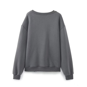เสื้อกันหนาวผู้หญิงแบบสั่งทำพิเศษ ผ้าฝ้ายฟลีซ 100% ปักลาย เป็นมิตรกับสิ่งแวดล้อม ระบายอากาศได้ดี แห้งเร็ว นุ่ม สบาย แขนยาว - Product Image 2