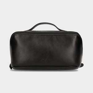Étui à cosmétiques Picard en cuir véritable, fermeture à glissière moyenne, poignée souple, design minimaliste - Product Image 1
