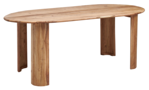 โต๊ะรับประทานอาหารทรงวงรีไม้กระถินณรงค์แท้ ดีไซน์เรียบหรูทันสมัย คุณภาพสูง ขาพับได้ เหมาะสำหรับบ้าน ห้องครัว ร้านอาหาร - Product Image 3