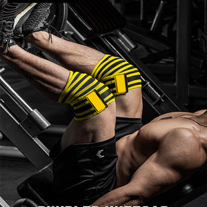 สายรัดยกน้ำหนัก ผ้าสแปนเด็กซ์และไนลอน ป้องกันระดับมืออาชีพ รองรับหัวเข่า ระบายอากาศได้ดี ผ้าพันเข่าสำหรับออกกำลังกาย ปลอกป้องกันหัวเข่า - Product Image 2