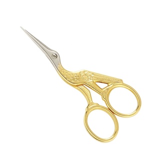 Cò kéo nóng bán màu sắc ưa thích thêu thép không gỉ hộ gia đình kéo mạ vàng thân thiện với môi OEM Logo đóng gói - Product Image 3