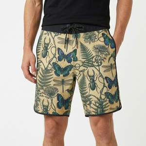 Shorts de bain imprimés pour hommes, taille mi-haute, cordon de serrage, séchage rapide, impression par sublimation, vêtements de plage en polyester - Product Image 5