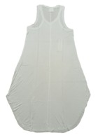 Robe longue décontractée pour femme en tissu, sans manches, col en V, taille naturelle, matelassée, coupe ample