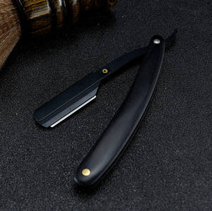 Wood Handle Straight Razor Stainless Steel <b>Blade</b> Single <b>Blade</b> For Face Shaving Smooth & Comfortable Professional - Product Image 1