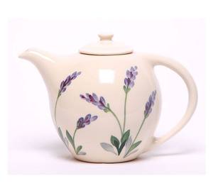 Théière à motif floral bleu de qualité supérieure avec bec verseur lisse, poignée confortable et design isotherme pour le service du thé - Product Image 2