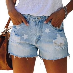 Shorts de Mezclilla al por Mayor de Primera Calidad, Nuevos Shorts de Mezclilla Modernos al por Mayor para Mujer, Shorts de Mujer con Lavado Desgastado - Product Image 1