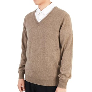 Pull tricoté ample respirant pour homme, col en V, grande taille S-3XL, couleur unie, avec logo frontal, style coréen, idéal pour l'hiver - Product Image 5