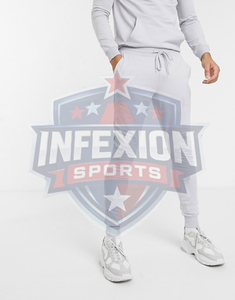 Men's Light Gray Hooded <b>Tracksuit</b> Full Sleeve Solid Color Casual Breathable Polyester Sweatshirt Pants Set Spring Wear - Product Image 3