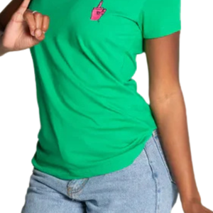 Camiseta de Mujer con Bordado Rosa, Cuello en V, Manga Corta, Algodón Premium, Informal, Cómoda para Uso Diario - Product Image 6