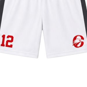 White <b>Red</b> Lacrosse Shorts for Men Professional Athletic Team Shorts Lightweight Breathable Sports Uniform Training Match Wear - Product Image 5