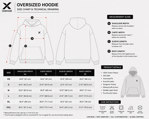 Sudaderas con Capucha Extra Grandes y Holgadas, 100% Algodón Felpa, Transpirables, Casuales, con Capucha, Manga Larga, Logotipo X en la Parte Delantera, Sudaderas Largas Tipo Pullover - Product Image 6