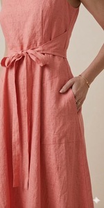 Vestido sin mangas hasta la rodilla para mujer, sin cuello, silueta en A, patrón liso, transpirable, para fiesta de verano, diseño personalizado - Product Image 3