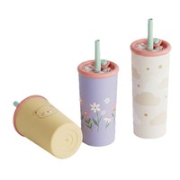 Gobelet isotherme en acier inoxydable à double paroi, anti-fuite, avec paille, pour café, idéal pour la maison et les voyages (vente en gros)