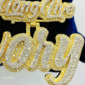 Pendentif Lettre Initiale Personnalisée en Argent Sterling 925, Sertie de Moissanite VVS de Luxe, Testée, Bicolore, Style Hip Hop - Product Image 5